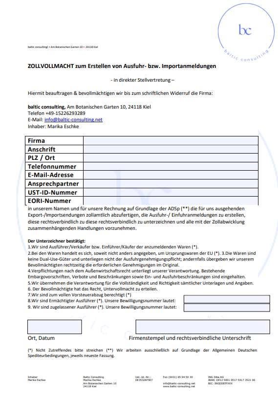 PDF Vorschau – Zollvollmacht